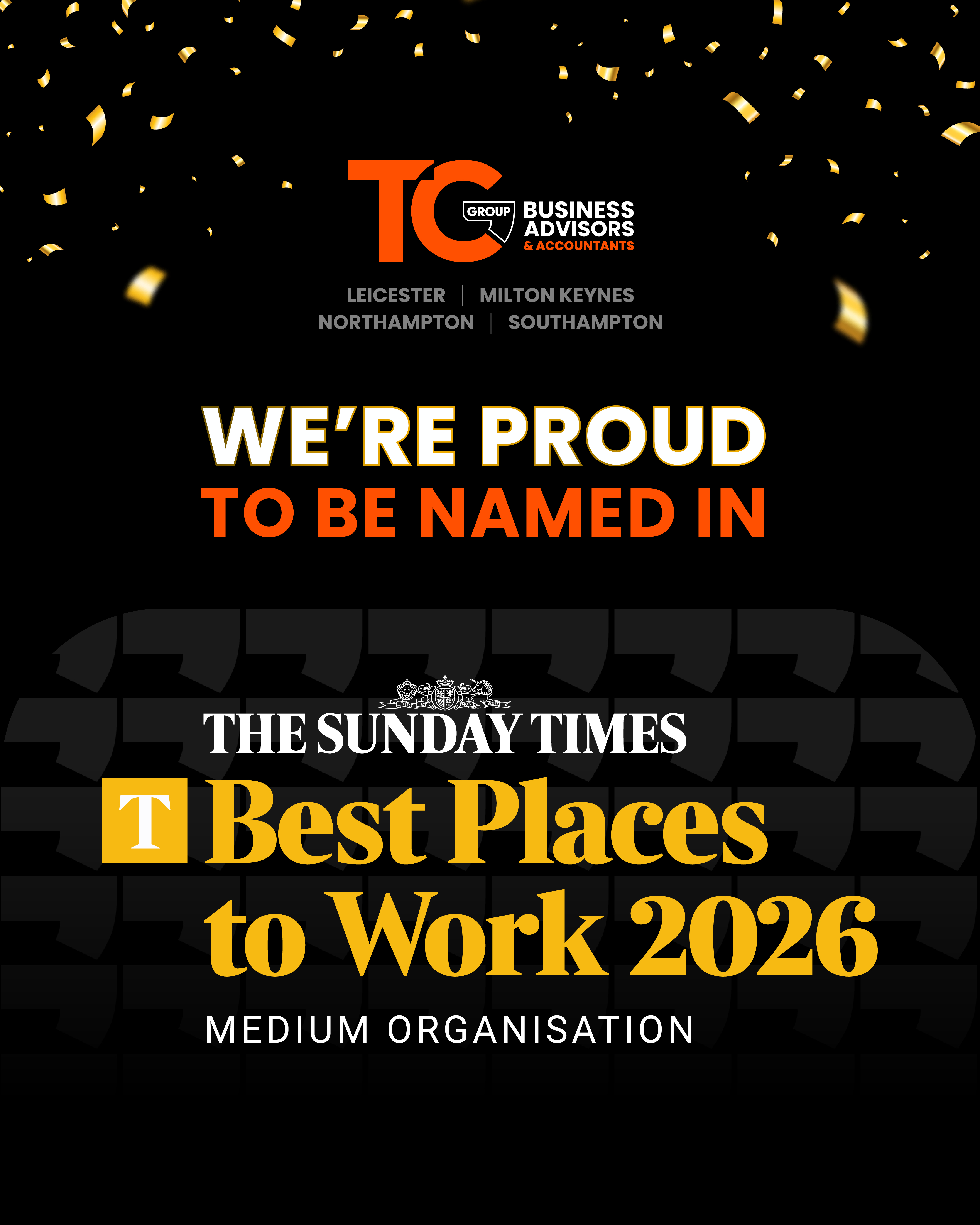 Sunday Times Best Places To Work 2026 - Leicester, Milton Keynes, Northampton, Southampton